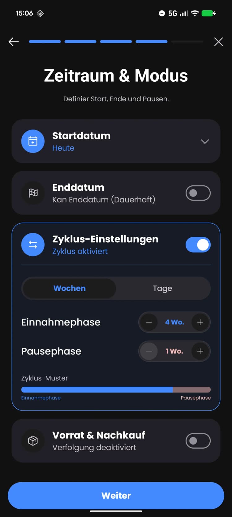 Aufsättigungs- und Erhaltungsphasen