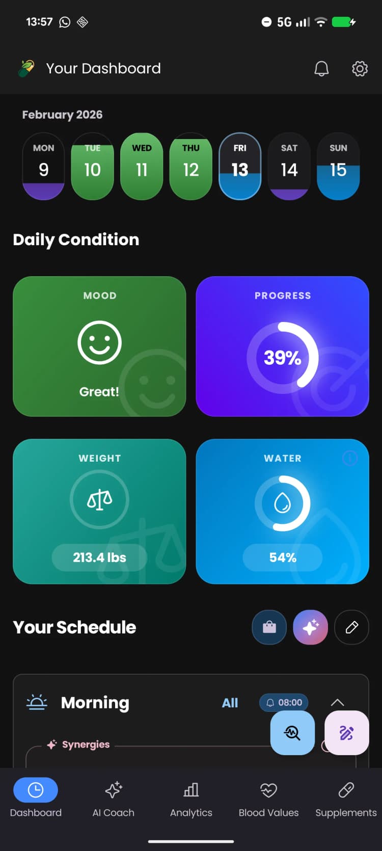 FitReelix Supplements App Dashboard Preview