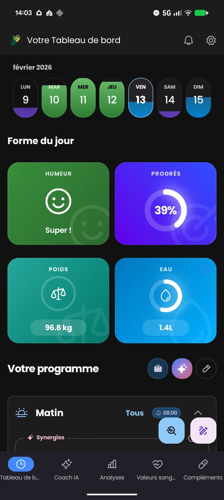 Le Tracker de Compléments & Planificateur de Vitamines Intelligent.