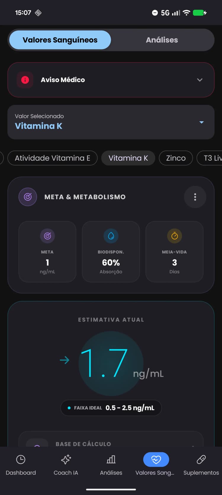 O Rastreador Inteligente de Ferro e Ferritina.