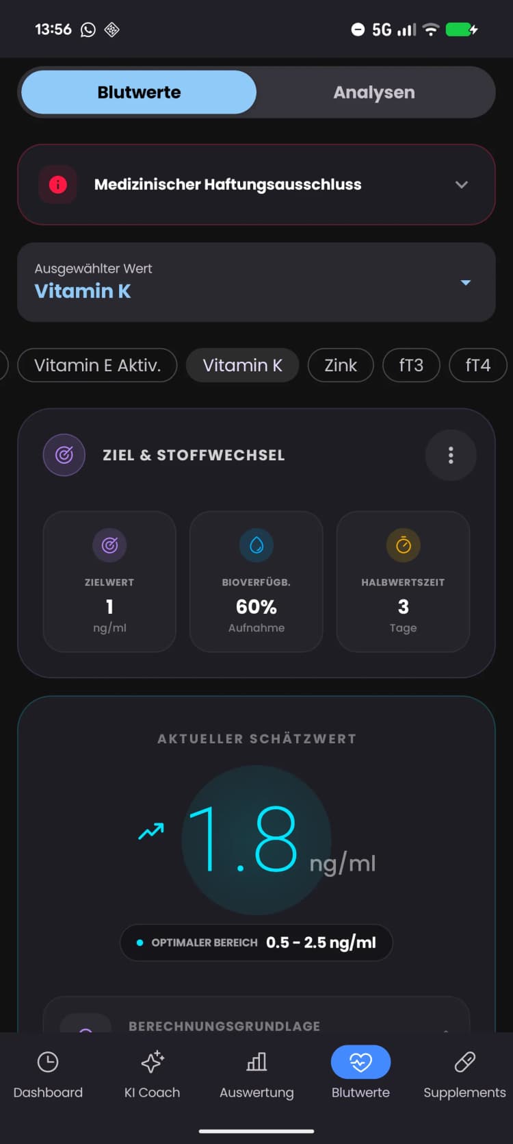 Der smarte Eisen & Ferritin Tracker.