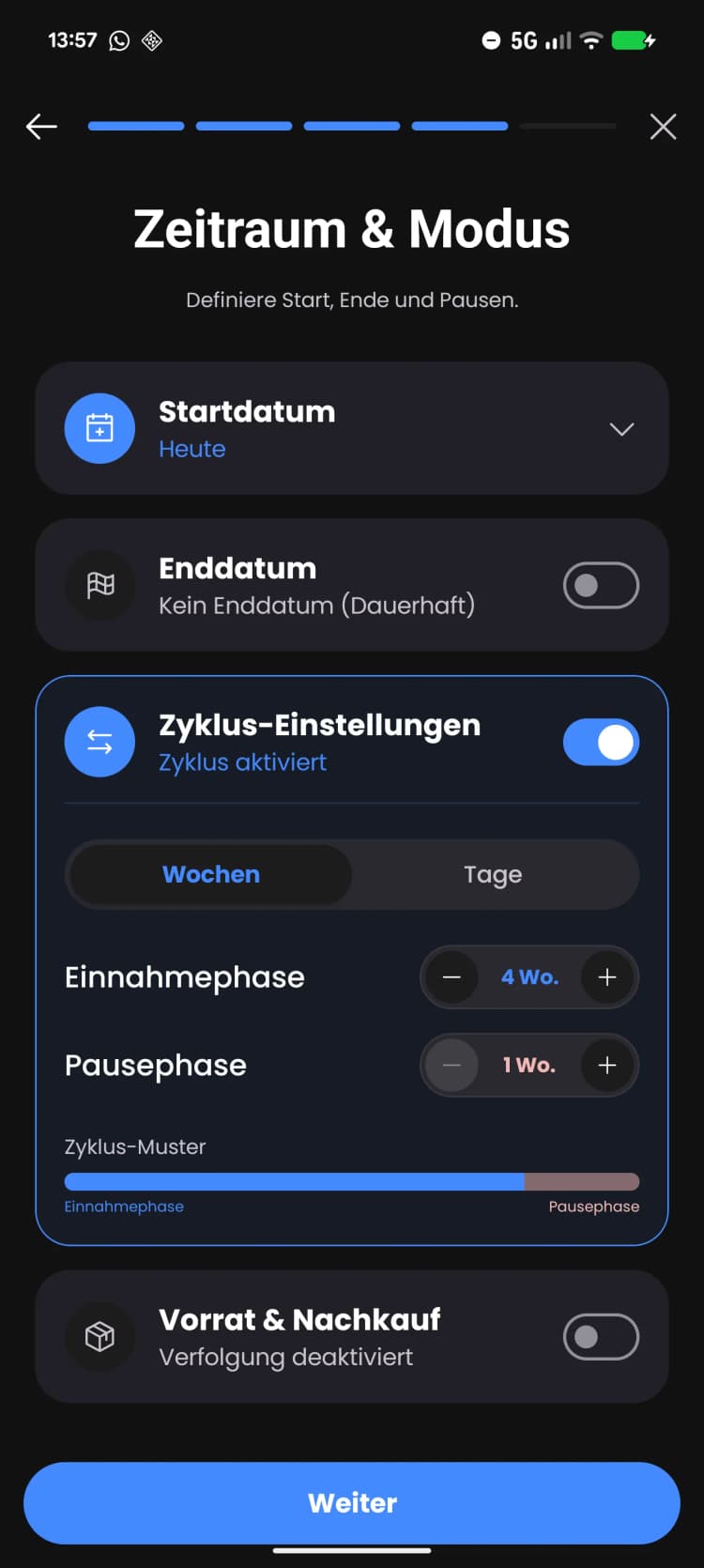 Aufsättigungs- und Erhaltungsphasen